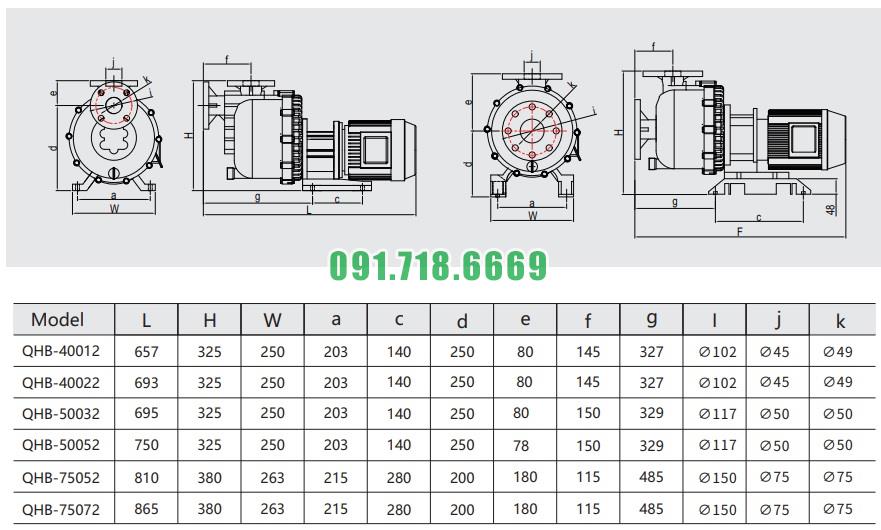 bản vẽ kỹ thuật máy bơm tự mồi QHB40012 