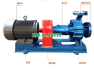 Bơm tuần hoàn dầu gia nhiệt RY125-80-160 Lưu lượng 160 m3/h, công suất 22 kW, cột áp 50 m
